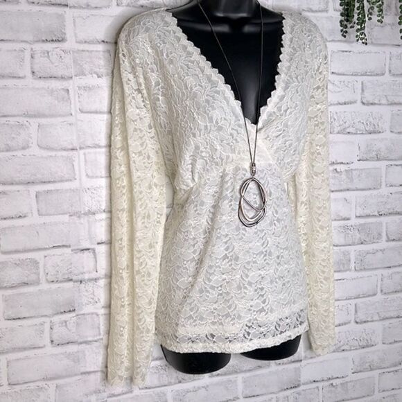 Emma James Vintage Lace Layered Blouse Top Shirt Size 1X - Picture 2 of 4